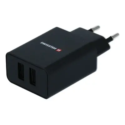 Nabíječka do sítě Swissten síťový adaptér SMART IC 2.1A + kabel micro USB 1.2m černý