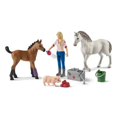 Figurky Schleich Návštěva lékaře u klisny a hříběte 42486