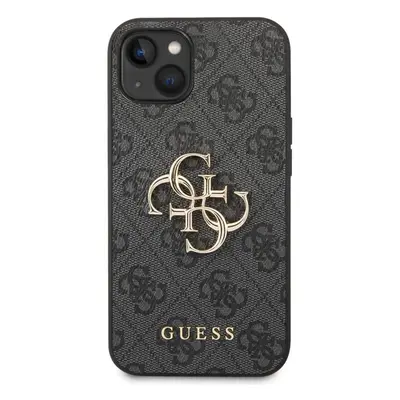 Kryt na mobil Guess PU 4G Metal Logo Zadní Kryt pro iPhone 14 Plus Grey