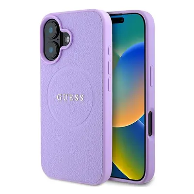 Kryt na mobil Guess PU Grained Classic Logo MagSafe Zadní Kryt pro iPhone 16 Purple