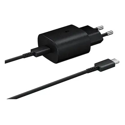 Nabíječka do sítě Samsung cestovní nabíječka 25W + USB-C/USB-C datový kabel Black (Bulk)