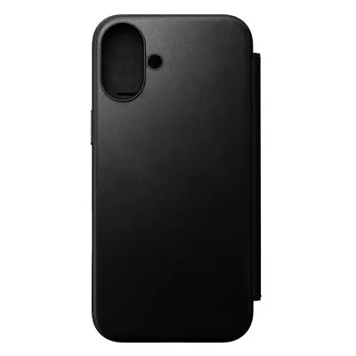 Kryt na mobil Nomad Modern Leather Folio Black iPhone 16 Plus