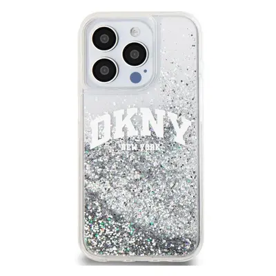 Kryt na mobil DKNY Liquid Glitter Arch Logo Zadní Kryt pro iPhone 14 Pro Transparent