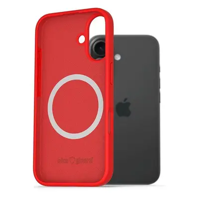 Kryt na mobil AlzaGuard Silicone Case Compatible with Magsafe pro iPhone 16 červený