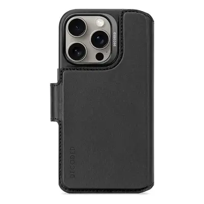 Pouzdro na mobil Decoded Leather Detachable Wallet black iPhone 16 Pro