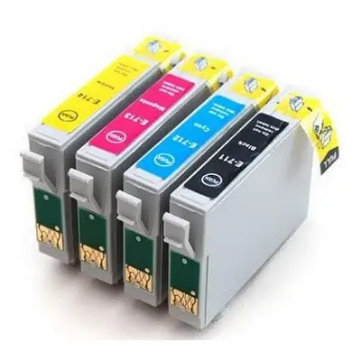 PRINTWELL sada cartridge Epson T0715, kompatibilní kazeta, černá + modrá + červená + žlutá (CMYK