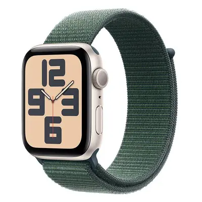 Chytré hodinky Apple Watch SE 44mm Hvězdně bílý hliník s jezerně zeleným sportovním řemínkem