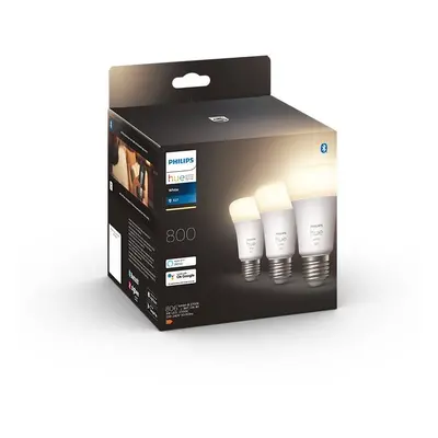 Philips Hue 8719514329881 LED žárovky 1x9W | E27 | 800lm | 2700K - set 3 ks, White, stmívatelné,