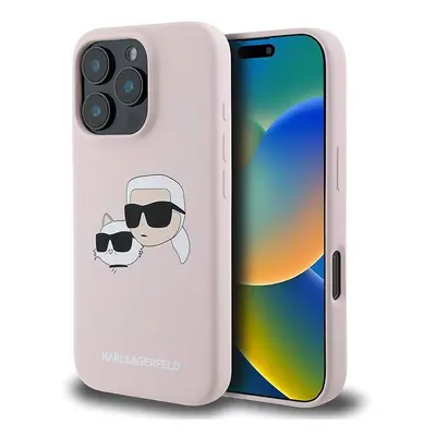 Kryt na mobil Karl Lagerfeld Liquid Silicone Double Heads MagSafe Zadní Kryt pro iPhone 16 Pro M