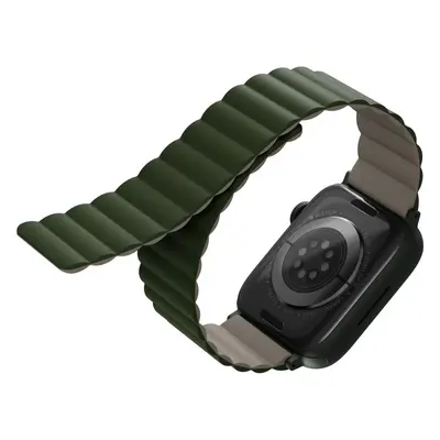 Řemínek Uniq Revix Reversible Magnetic řemínek pro Apple Watch 45/44/42MM zelený/béžový