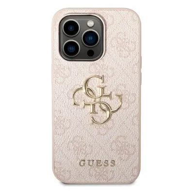 Kryt na mobil Guess PU 4G Metal Logo Zadní Kryt pro iPhone 15 Pro Pink