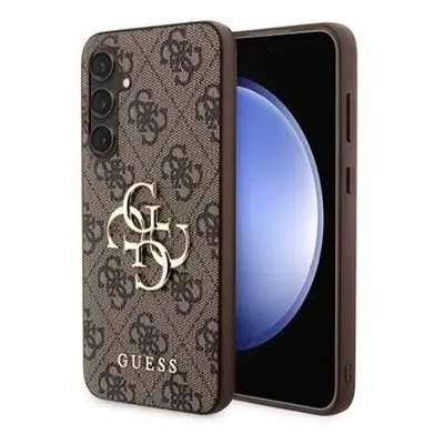 Guess PU 4G Metal Logo Zadní Kryt pro Samsung Galaxy S23 FE Brown