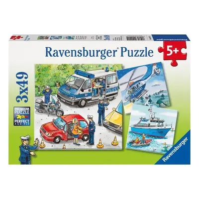 Puzzle Ravensburger puzzle 092215 Policie zasahuje 3x49 dílků