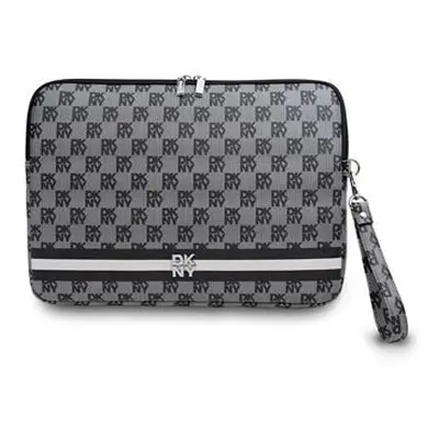 DKNY PU Leather Checkered Pattern and Stripe Obal na Notebook 13/14" Black