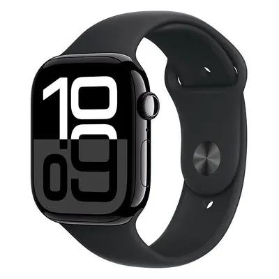 Chytré hodinky Apple Watch Series 10 46mm Klavírně černý hliník s černým sportovním řemínkem - M