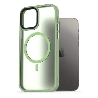 Kryt na mobil AlzaGuard Matte Case Compatible with MagSafe pro iPhone 12 / 12 Pro zelený