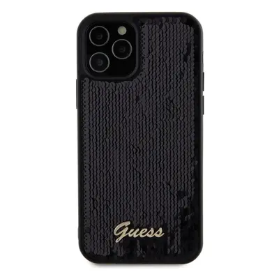 Kryt na mobil Guess Sequin Script Logo Zadní Kryt pro iPhone 12/12 Pro Black