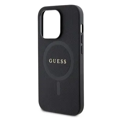 Kryt na mobil Guess PU Saffiano MagSafe Zadní Kryt pro iPhone 15 Pro Max Black