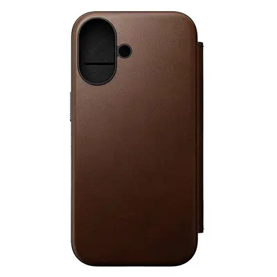 Kryt na mobil Nomad Modern Leather Folio Brown iPhone 16