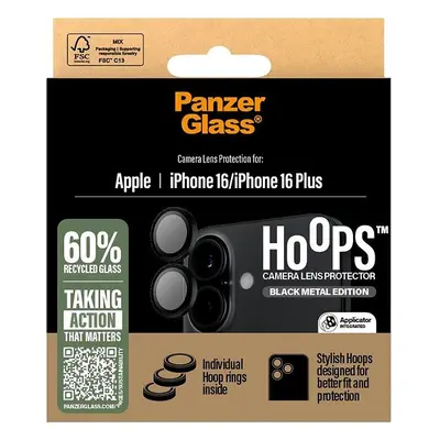 Ochranné sklo PanzerGlass HoOps Apple iPhone 16/16 Plus černý hliník