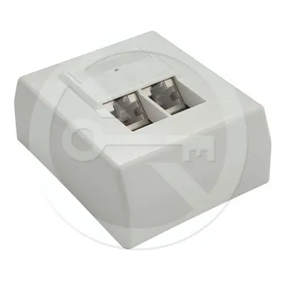 Zásuvka OEM CAT5E UTP 2 x RJ45 na omítku bílá