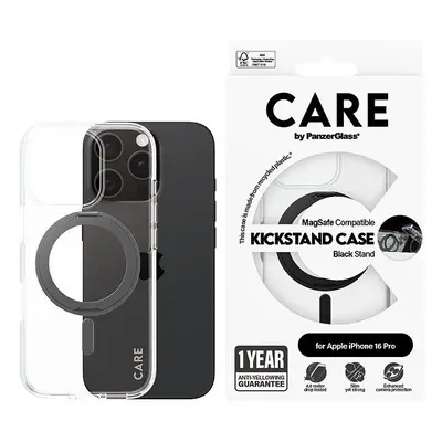 Kryt na mobil PanzerGlass CARE kryt Apple iPhone 16 Pro MagSafe KickStand čirý/černý + záruka pr