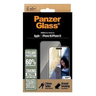 Ochranné sklo PanzerGlass EyeCare Apple iPhone 16/15 s instalačním rámečkem