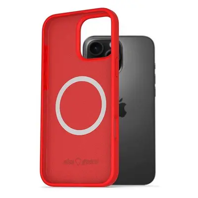 Kryt na mobil AlzaGuard Silicone Case Compatible with Magsafe pro iPhone 16 Pro Max červený