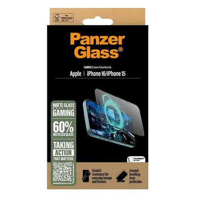 Ochranné sklo PanzerGlass Gaming Apple iPhone 16/15 s instalačním rámečkem