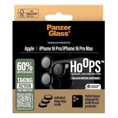 Ochranné sklo PanzerGlass HoOps Apple iPhone 16 Pro/15 Pro/16 Pro Max/15 Pro Max černý hliník