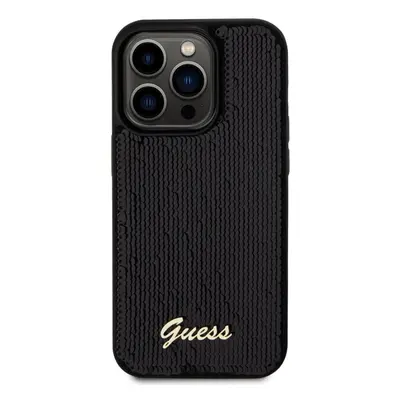 Kryt na mobil Guess Sequin Script Logo Zadní Kryt pro iPhone 14 Pro Max Black