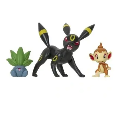 Figurky Pokémon - Battle Figure Set - 3PK: Chimchar, Oddish, Umbreon