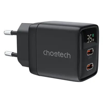 Nabíječka do sítě ChoeTech PD35W Dual Type-C GAN PD35W Wall Charger, black