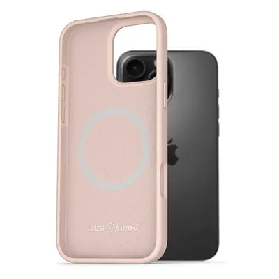 Kryt na mobil AlzaGuard Silicone Case Compatible with Magsafe pro iPhone 16 Pro Max růžový