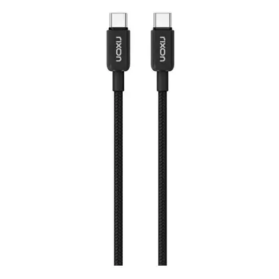 Rixon datový a nabíjecí kabel USB-C/USB-C nylon PD60W, 1m, černý