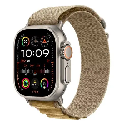 Chytré hodinky Apple Watch Ultra 2 49mm Přírodní titan s žlutohnědým alpským tahem - Medium