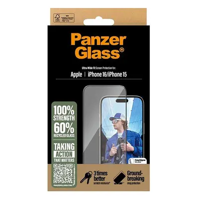 Ochranné sklo PanzerGlass Apple iPhone 16/15 s instalačním rámečkem