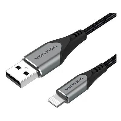 Datový kabel Vention Lightning MFi to USB 2.0 Braided Cable (C89) 0.5m Gray Aluminum Alloy Type