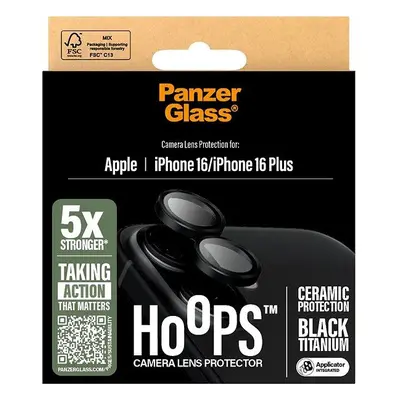 Ochranné sklo PanzerGlass HoOps Ceramic Apple iPhone 16/16 Plus černý titan