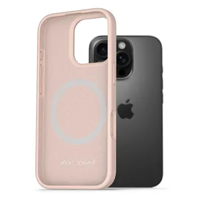 Kryt na mobil AlzaGuard Silicone Case Compatible with Magsafe pro iPhone 16 Pro růžový