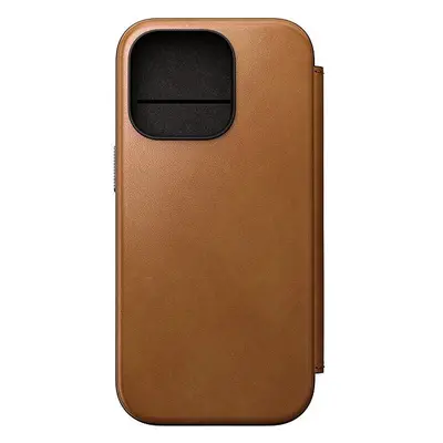 Kryt na mobil Nomad Modern Leather Folio English TanC iPhone 16 Pro