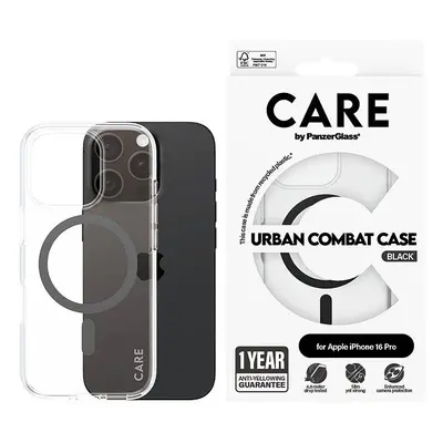 Kryt na mobil PanzerGlass CARE kryt Apple iPhone 16 Pro MagSafe Combat čirý/černý + záruka proti