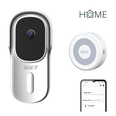 Videozvonek iGET HOME Doorbell DS1 White + Chime CHS1 White - set videozvonku a reproduktoru