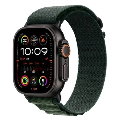 Chytré hodinky Apple Watch Ultra 2 49mm Černý titan s tmavě zeleným alpským tahem - Large