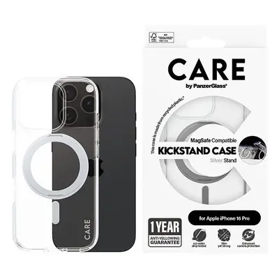 Kryt na mobil PanzerGlass CARE kryt Apple iPhone 16 Pro MagSafe KickStand čirý/šedý + záruka pro