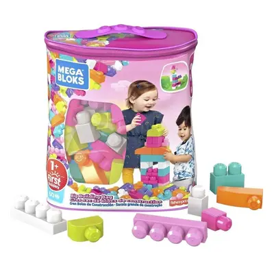 Mega Bloks First Builders Big Bag 80 kostek růžový, Mattel DCH62