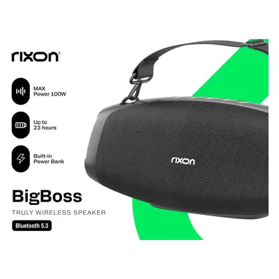 Bluetooth přenosný reproduktor Rixon Big Boss 100W černý