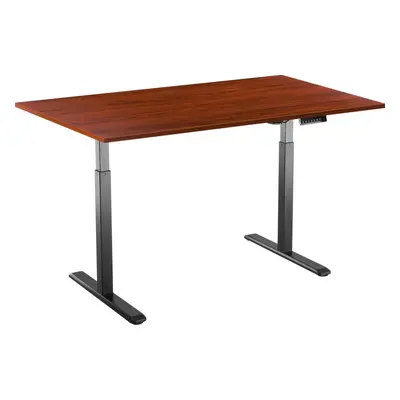 Výškově nastavitelný stůl AlzaErgo Table ET2 černý + deska TTE-01 140x80cm lamino kaštan