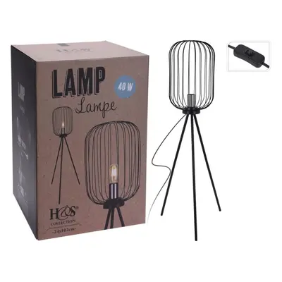 Stojací lampa H&L Kovová stojací lampa Tripod černá