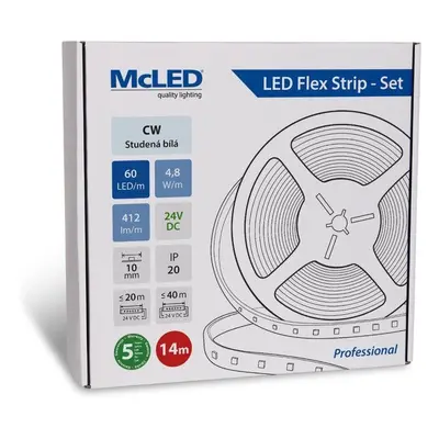 LED pásek McLED Set LED pásek 14m, CW, 4,8W/m